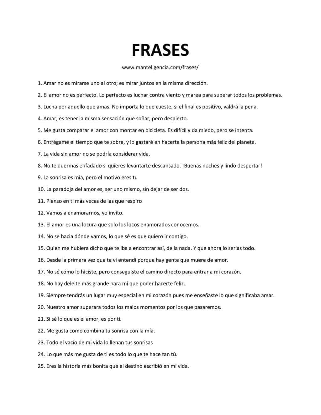 Downloadable and printable list of frases as jpg or pdf