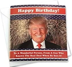 regalos cumpleanos para hombres - tarjeta de Donald Trump